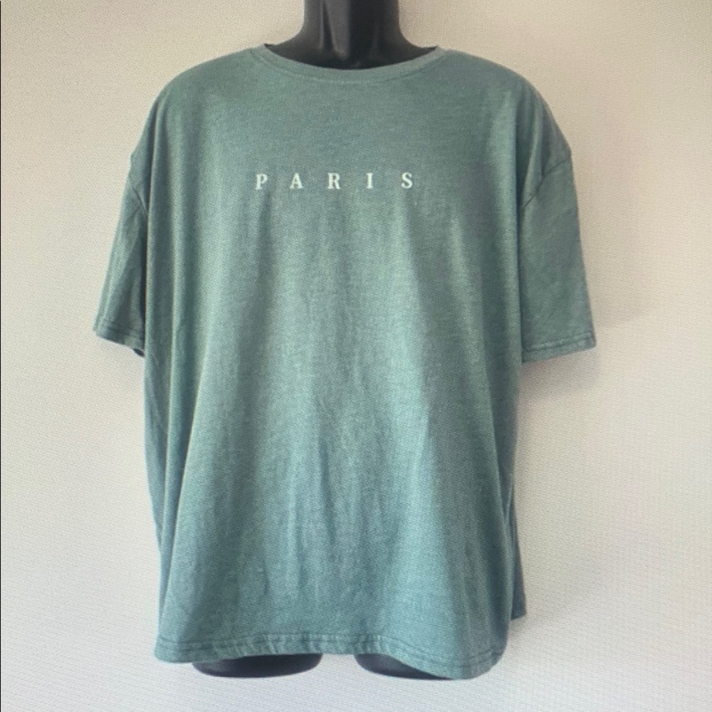 Green T-Shirt with Paris Print